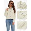 imageMAGCOMSEN Womens Corduroy Jackets Spring Jackets Soft Warm Button Down Shacket Long Sleeve Fall Outerwear with PocketsBeige
