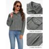 imageMAGCOMSEN Womens Corduroy Jackets Spring Jackets Soft Warm Button Down Shacket Long Sleeve Fall Outerwear with PocketsDark Grey
