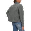 imageMAGCOMSEN Womens Corduroy Jackets Spring Jackets Soft Warm Button Down Shacket Long Sleeve Fall Outerwear with PocketsDark Grey