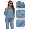 imageMAGCOMSEN Womens Corduroy Jackets Spring Jackets Soft Warm Button Down Shacket Long Sleeve Fall Outerwear with PocketsLight Blue