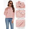 imageMAGCOMSEN Womens Corduroy Jackets Spring Jackets Soft Warm Button Down Shacket Long Sleeve Fall Outerwear with PocketsLight Pink
