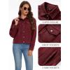 imageMAGCOMSEN Womens Corduroy Jackets Spring Jackets Soft Warm Button Down Shacket Long Sleeve Fall Outerwear with PocketsWine Red