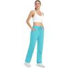 imageMAGCOMSEN Womens Fleece Pants Track Athletic Running Yoga Velour Pants Jogger Comfy Pajama Lounge SweatpantsAqua Blue