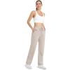 imageMAGCOMSEN Womens Fleece Pants Track Athletic Running Yoga Velour Pants Jogger Comfy Pajama Lounge SweatpantsBeige
