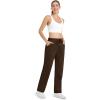 imageMAGCOMSEN Womens Fleece Pants Track Athletic Running Yoga Velour Pants Jogger Comfy Pajama Lounge SweatpantsCoffee