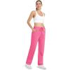 imageMAGCOMSEN Womens Fleece Pants Track Athletic Running Yoga Velour Pants Jogger Comfy Pajama Lounge SweatpantsFluorescent Pink