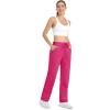 imageMAGCOMSEN Womens Fleece Pants Track Athletic Running Yoga Velour Pants Jogger Comfy Pajama Lounge SweatpantsRose
