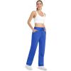 imageMAGCOMSEN Womens Fleece Pants Track Athletic Running Yoga Velour Pants Jogger Comfy Pajama Lounge SweatpantsSea Blue