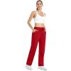 imageMAGCOMSEN Womens Fleece Pants Track Athletic Running Yoga Velour Pants Jogger Comfy Pajama Lounge SweatpantsTomato