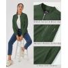 imageMAGCOMSEN Womens Jacket Lightweight Bomber Jackets 5 Pockets Windbreaker Zipup Casual Moto OutwearArmy Green