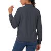 imageMAGCOMSEN Womens Jacket Lightweight Bomber Jackets 5 Pockets Windbreaker Zipup Casual Moto OutwearDark Grey