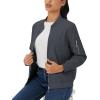imageMAGCOMSEN Womens Jacket Lightweight Bomber Jackets 5 Pockets Windbreaker Zipup Casual Moto OutwearDark Grey