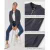 imageMAGCOMSEN Womens Jacket Lightweight Bomber Jackets 5 Pockets Windbreaker Zipup Casual Moto OutwearDark Grey