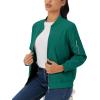 imageMAGCOMSEN Womens Jacket Lightweight Bomber Jackets 5 Pockets Windbreaker Zipup Casual Moto OutwearEmerald Green