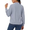 imageMAGCOMSEN Womens Jacket Lightweight Bomber Jackets 5 Pockets Windbreaker Zipup Casual Moto OutwearLight Grey