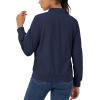 imageMAGCOMSEN Womens Jacket Lightweight Bomber Jackets 5 Pockets Windbreaker Zipup Casual Moto OutwearNavy Blue