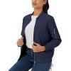 imageMAGCOMSEN Womens Jacket Lightweight Bomber Jackets 5 Pockets Windbreaker Zipup Casual Moto OutwearNavy Blue