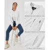 imageMAGCOMSEN Womens Jacket Lightweight Bomber Jackets 5 Pockets Windbreaker Zipup Casual Moto OutwearWhite