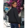 imageMAGCOMSEN Womens Lightweight Bomber Jackets Zip Up Casual Coat Spring Fall Windbreaker Outerwear with PocketsBlack