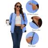 imageMAGCOMSEN Womens Lightweight Bomber Jackets Zip Up Casual Coat Spring Fall Windbreaker Outerwear with PocketsLight Blue