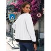 imageMAGCOMSEN Womens Lightweight Bomber Jackets Zip Up Casual Coat Spring Fall Windbreaker Outerwear with PocketsWhite