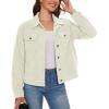 imageMAGCOMSEN Womens Corduroy Jackets Spring Jackets Soft Warm Button Down Shacket Long Sleeve Fall Outerwear with PocketsBeige