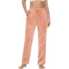 imageMAGCOMSEN Womens Fleece Pants Track Athletic Running Yoga Velour Pants Jogger Comfy Pajama Lounge SweatpantsApricot