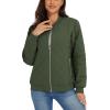 imageMAGCOMSEN Womens Diamond Quilted Jackets Lightweight Casual Bomber Jacket Warm Cotton Padded Coats with 2 PocketsArmy Green