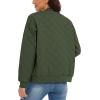 imageMAGCOMSEN Womens Diamond Quilted Jackets Lightweight Casual Bomber Jacket Warm Cotton Padded Coats with 2 PocketsArmy Green