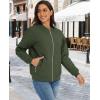 imageMAGCOMSEN Womens Diamond Quilted Jackets Lightweight Casual Bomber Jacket Warm Cotton Padded Coats with 2 PocketsArmy Green
