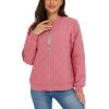 imageMAGCOMSEN Womens Diamond Quilted Jackets Lightweight Casual Bomber Jacket Warm Cotton Padded Coats with 2 PocketsAsh Pink