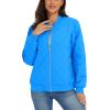 imageMAGCOMSEN Womens Diamond Quilted Jackets Lightweight Casual Bomber Jacket Warm Cotton Padded Coats with 2 PocketsAzure Blue