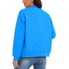 imageMAGCOMSEN Womens Diamond Quilted Jackets Lightweight Casual Bomber Jacket Warm Cotton Padded Coats with 2 PocketsAzure Blue