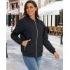 imageMAGCOMSEN Womens Diamond Quilted Jackets Lightweight Casual Bomber Jacket Warm Cotton Padded Coats with 2 PocketsBlack