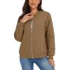 imageMAGCOMSEN Womens Diamond Quilted Jackets Lightweight Casual Bomber Jacket Warm Cotton Padded Coats with 2 PocketsBrown