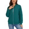 imageMAGCOMSEN Womens Diamond Quilted Jackets Lightweight Casual Bomber Jacket Warm Cotton Padded Coats with 2 PocketsEmerald Green