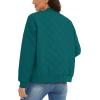 imageMAGCOMSEN Womens Diamond Quilted Jackets Lightweight Casual Bomber Jacket Warm Cotton Padded Coats with 2 PocketsEmerald Green