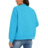 imageMAGCOMSEN Womens Diamond Quilted Jackets Lightweight Casual Bomber Jacket Warm Cotton Padded Coats with 2 PocketsIce Blue