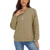 imageMAGCOMSEN Womens Diamond Quilted Jackets Lightweight Casual Bomber Jacket Warm Cotton Padded Coats with 2 PocketsKhaki