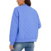 imageMAGCOMSEN Womens Diamond Quilted Jackets Lightweight Casual Bomber Jacket Warm Cotton Padded Coats with 2 PocketsLight Blue
