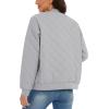 imageMAGCOMSEN Womens Diamond Quilted Jackets Lightweight Casual Bomber Jacket Warm Cotton Padded Coats with 2 PocketsLight Grey
