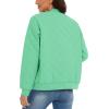 imageMAGCOMSEN Womens Diamond Quilted Jackets Lightweight Casual Bomber Jacket Warm Cotton Padded Coats with 2 PocketsMint Green