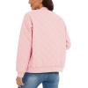 imageMAGCOMSEN Womens Diamond Quilted Jackets Lightweight Casual Bomber Jacket Warm Cotton Padded Coats with 2 PocketsSakura Pink