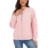 imageMAGCOMSEN Womens Diamond Quilted Jackets Lightweight Casual Bomber Jacket Warm Cotton Padded Coats with 2 PocketsSakura Pink
