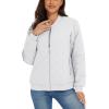 imageMAGCOMSEN Womens Diamond Quilted Jackets Lightweight Casual Bomber Jacket Warm Cotton Padded Coats with 2 PocketsWhite