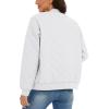 imageMAGCOMSEN Womens Diamond Quilted Jackets Lightweight Casual Bomber Jacket Warm Cotton Padded Coats with 2 PocketsWhite
