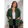 imageMAGCOMSEN Womens Sherpa Fleece Jackets Fuzzy Warm Winter Jackets Button Down Coat Long Sleeve Outwear with PocketsArmy Green