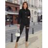 imageMAGCOMSEN Womens Sherpa Fleece Jackets Fuzzy Warm Winter Jackets Button Down Coat Long Sleeve Outwear with PocketsBlack