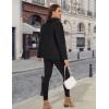 imageMAGCOMSEN Womens Sherpa Fleece Jackets Fuzzy Warm Winter Jackets Button Down Coat Long Sleeve Outwear with PocketsBlack