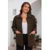 imageMAGCOMSEN Womens Sherpa Fleece Jackets Fuzzy Warm Winter Jackets Button Down Coat Long Sleeve Outwear with PocketsBrown